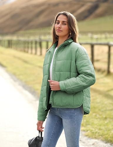 Bianstore Women's Oversized Splice Quilted Lightweight Puffer Jacket Casual Padded Coat thumbnail 3