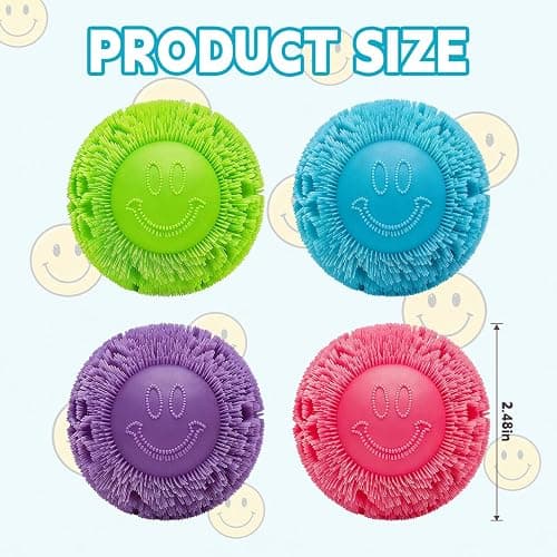 Fuzz Ball Squishy Stress Ball Slow Rising Memory Foam Fidget Squishy Fuzz Balls Adults Anxiety Stress Relief Toys - Blue thumbnail 2