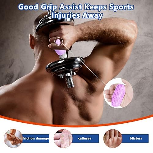 Epritliber Silicone Gym Grips for Weight Lifting,Workout Gloves for Women Men Alternative,Anti Slip Gym Workout Grip,Rubber Gym Hand Grips-Weightlifting Grips Pad for Barbell,Pull Up,Ryptfit,Training thumbnail 4