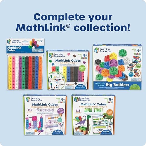 Learning Resources MathLink Cubes - Classroom Must Haves, Preschool Learning Activities, Teacher School Supplies, Building Blocks, Math Manipulatives, Homeschool Games, Back to School thumbnail 7