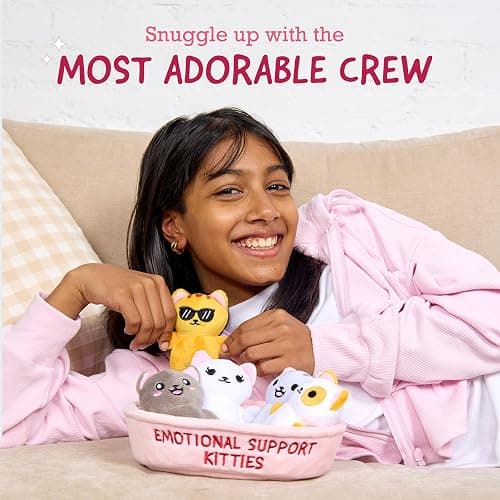 WHAT DO YOU MEME? Emotional Support Kitties by Relatable, Cuddly Stuffed Animals and Toys, Squishy Toys and Plushies, Great Ideas for Loved Ones of All Ages, Includes 5 Plushies with Carrying Basket thumbnail 5