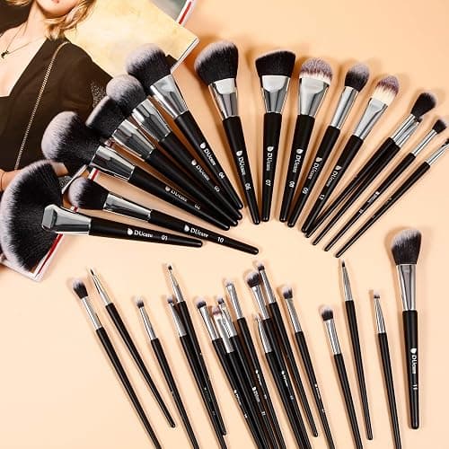 DUcare Makeup Brushes Professional 32Pcs Make up Brushes Set Premium Christmas Gift Synthetic Kabuki Foundation Blending Brush Face Powder Blush Concealers Eye Shadows - 32Pcs thumbnail 3