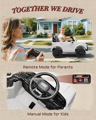 First Ride On 24V 2 Seater Ride on Car for Kids, Licensed Chevrolet Silverado Electric Car for Kids with Remote Control, Ride on Truck with Bluetooth, LED Lights and Seat Belts (White) thumbnail 5