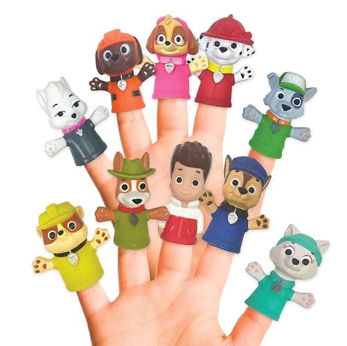 Ginsey Nickelodeon PAW Patrol 10 Piece Finger Puppet - Party Favors, Educational, Bath, Floating Pool, Beach Toys, Story Time, Playtime - Image 1