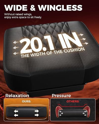 GTPLAYER Big and Tall Gaming Chair with Footrest, Ergonomic Office Desk Chair with 4.4in Thick Cushion and Wide Wingless Seat, Comfortable Leather Computer Chair, Predator Series, Black thumbnail 3