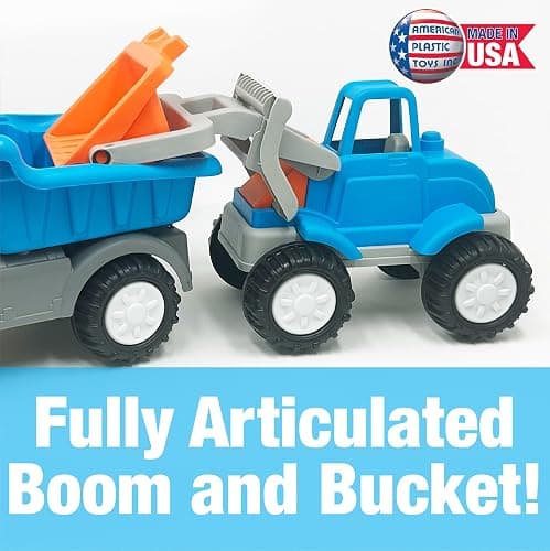 American Plastic Toys Gigantic Loader Truck with Tilting Loading Dump Bucket, Knobby Wheels, and Metal Axels for Indoors or Outdoors Play thumbnail 5