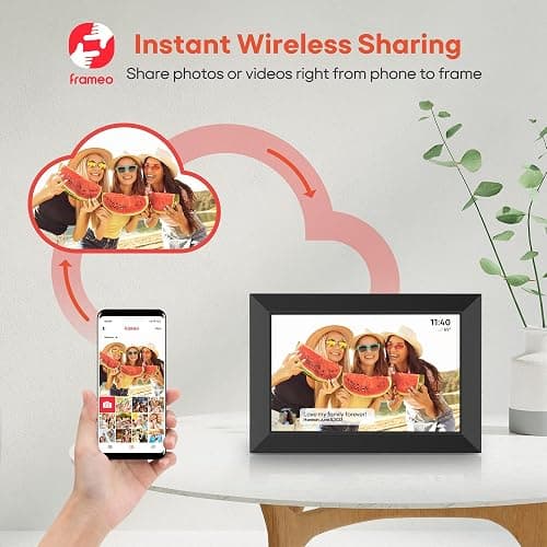 BIGASUO Digital Picture Frame, 10.1" Frameo Digital Frame WiFi with 32GB Memory, 1280x800 IPS Touch Screen, Send Photos/Videos from Your Phone Anywhere, Photo Gifts for Parents and Grandparents thumbnail 2