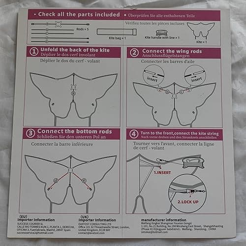 Simxkai Butterfly Kite for Kids & Adults, Easy to Fly Blue Big Kite for Beginners(1Pack 2Pack) - 1 - Butterfly Kite 1 Pack (Pink) thumbnail 8