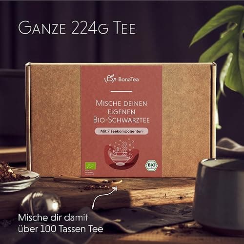 Tee Selber Mischen Set Geschenk mit Schwarztee - BIO Schwarzer Tee Geschenkset mit 7 leckeren Tee-Sorten zum DIY Teemischung Selber Machen thumbnail 4