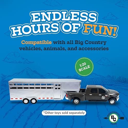 Big Country Toys - Sundowner Horse Trailer with Gooseneck Trailer Hitch for Farm Toys & Toy Trucks with Working Rear and Side Doors 1:20 Scale thumbnail 7