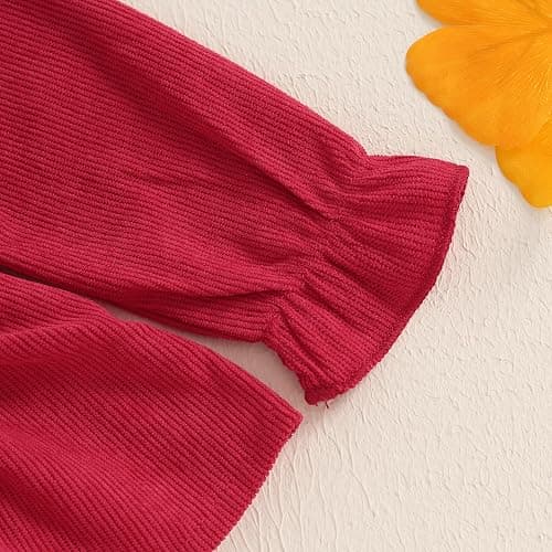 Madjtlqy Newborn Baby Girl Clothes Romper Dress Ruffles Long Sleeve Fall Winter Outfit with Headband thumbnail 2