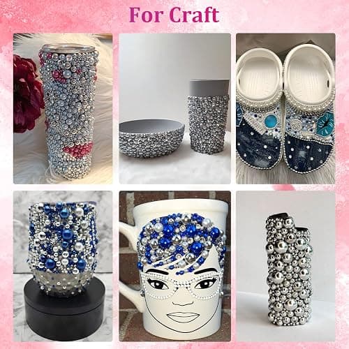 Belleboost Silver Nail Charms and Gems, 2 Boxes Half Round Flatback Pearl Nail Charms, Nail Pearls Rhinestones Silver Beads for Nails with Pencil and Tweezer for DIY Nail Art, Face Makeup and Crafting thumbnail 5