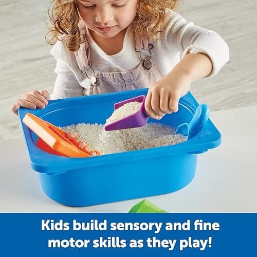 Learning Resources Helping Hands Sensory Scoops - Fidget Sand Toys, Water Bin Play, Tool Set, Fine Motor Games, Toddler Daycare Essentials, Homeschool Preschool, Kinetic Creativity For Kids - Sensory Scoops thumbnail 5