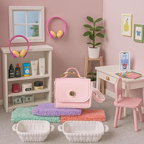 116Pcs Dollhouse Mini Accessories Set - Makeup Tools Bathroom Toiletries Handbag for DIY Micro Scene Decoration Simulation Shampoo Hair Dryer Cosmetic Brush for Bedroom Girl Novelty Toy Jewelry Box thumbnail 9