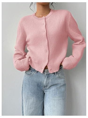 SOLY HUX Women's Button Down Cropped Lightweight Cardigan Sweater | Cute Fall Fashion, 2026 thumbnail 3