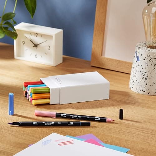 Tombow ABT-18P-2 Fasermaler Dual Brush Stift mit zwei Spitzen, 18er Set, Sekundärfarben thumbnail 2
