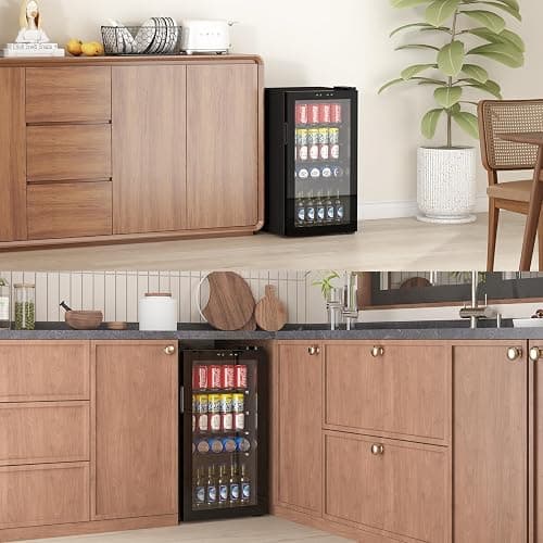 Dawmilon 3.2 Cu.Ft Mini Fridge – 120 Can Beverage Refrigerator with Glass Door, Adjustable Shelves & Temperature Control, Ideal Drink Cooler for Soda, Wine & Beer in Home or Office thumbnail 7