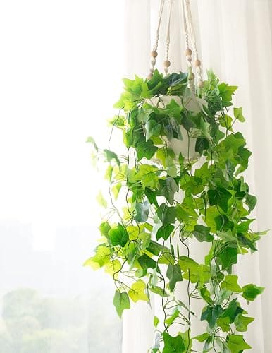 Dahey Fake Hanging Plants Artificial Decor Macrame Hanger with Artificial Vines in Pots Greenery for Wall Ceiling Bedroom Bathroom Indoor Home Decor, 1 Pack thumbnail 5