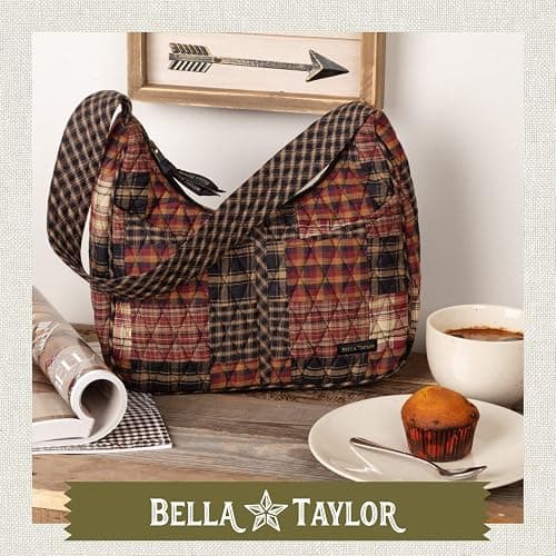 Bella Taylor Blakely - Hobo Shoulder Bag for Women - Lightweight Quilted Fabric Purse with Pockets thumbnail 3