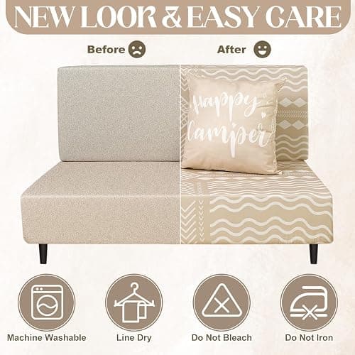 HunnmingRe 6 Pcs Rv Dinette Cushion Covers Stretch Washable Rv Dinette Cushion Covers Camper Accessories for Camper Car Bench, 2 Pillowcase, 2 Backrest and 2 Bench Replacement(Boho) thumbnail 5
