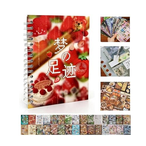 750PCS Japanese Stickers for Journaling Supplies,30 Sheets Vintage Kawaii Desserts Japanese Sticker Book for Scrapbooking,Junk Journal Supplies, DIY Crafts (Landscape) - Image 1