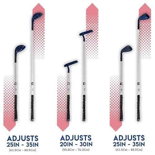Franklin Sports PGA TOUR Kids' Plastic Golf Clubs Set - Youth Toy Plastic Clubs + Bag - Kids' Plastic Golf Set with Bag + Balls - Adjustable Length for Boys + Girls - Red + Blue thumbnail 3