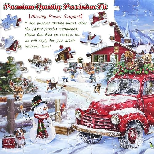 100 Piece Christmas Puzzle for Kids Ages 4-8 Jigsaw Puzzles 100 Pieces for Boys Girls Ages 6-8 8-10 - Dogs' Christmas thumbnail 4