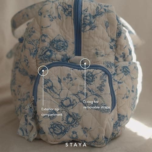Staya Quilted Duffle Bag - Perfect Travel Companion, Quilted Weekender Bags for Women, (Coastal Grandma) thumbnail 3