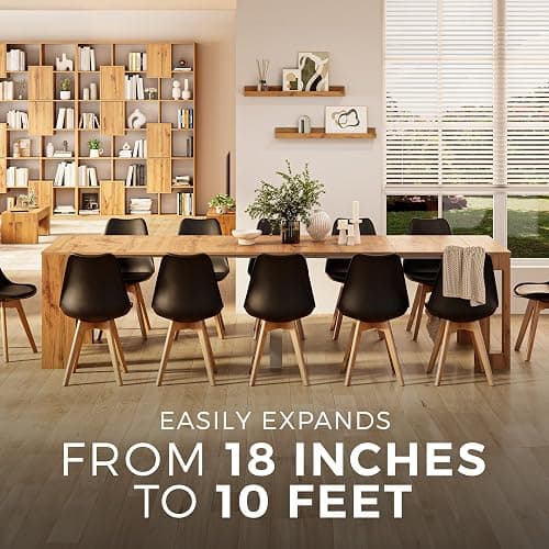 Mobili Fiver, Easy, Extendable Console Table with Extension Leaves Holder, 17.7(120.1) x35.4 in, Rustic Oak, Made in Italy thumbnail 3