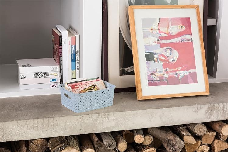 Curver My Style Small Rectangular Storage Basket 4L - Blue (Pack of 4) thumbnail 2