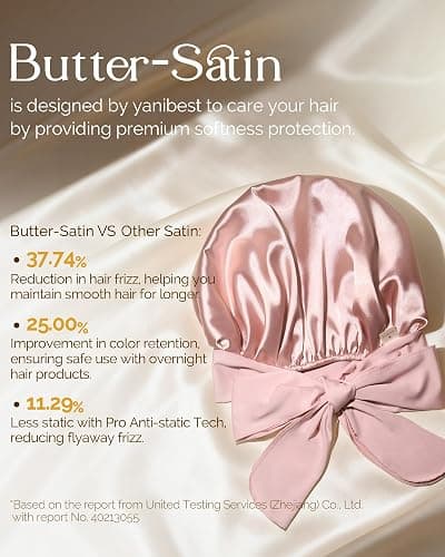 YANIBEST Adjustable Silk Bonnet for Sleeping Women Double Layer Satin Bonnet Reduce Friction Prevent Frizz Curly Hair thumbnail 2