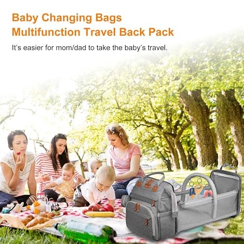 Astro alan Baby Diaper Bags with Changing Station, Waterproof Diaper Bag Backpack for Moms Dads with USB Charging Port, Baby Shower Gifts, Large Capacity diaper backpack, Grey thumbnail 7