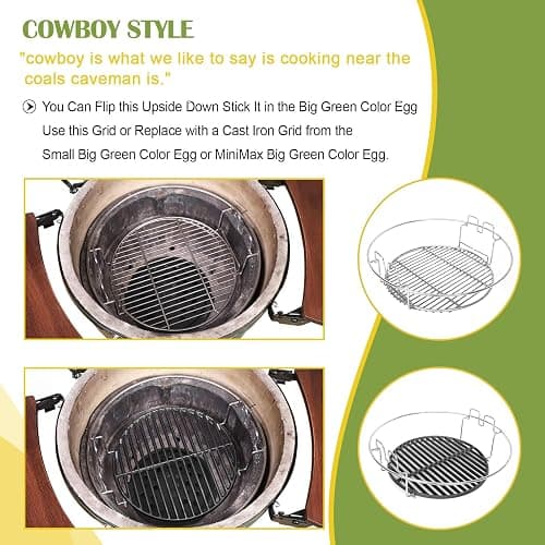 KAMaster 3 Tier 5 Piece BBQ Replacement Kit for Large Big Green Color Egg,Stainless Steel Grill Stack Rack with Removable Cooking System,BBQ Grill Basket Grill Expander Rack Ultimate Set Fit L BGE thumbnail 4