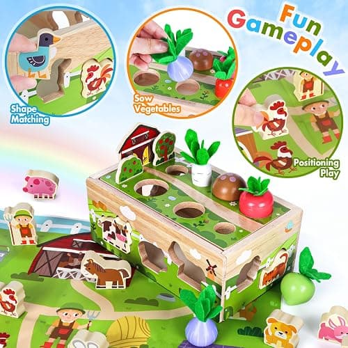 Montessori Wooden Sensory Toddler Toys: Toy for 1 Year Old Boys Girls Birthday Gifts | 1st One First Birthday Gift for 1 Year Old Girl Boy, Educational Learning Toy for 1-2 Year Old Fine Motor Skills thumbnail 6