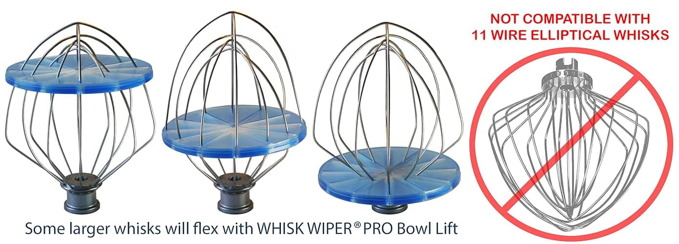 Whisk Wiper® PRO compatible with KitchenAid Bowl-Lift Stand Mixers - Mix Without The Mess - The Ultimate Stand Mixer Accessory - Only Compatible With 6-Wire Whisks (Glass Blue) thumbnail 4