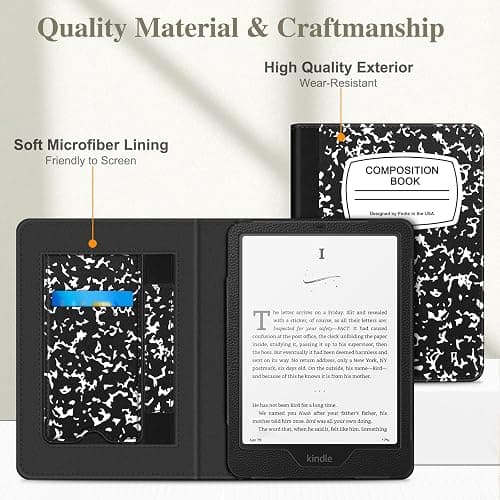 Fintie Case for 7"/6.8" Kindle Paperwhite(12th/11th Generation-2024/2021) and Kindle Colorsoft Signature Edition -Slim Foldable Stand Cover Auto Wake/Sleep for Paperwhite 2024, Composition Book thumbnail 8
