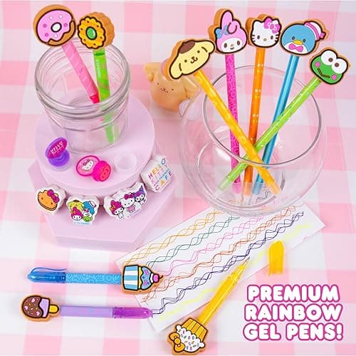 Hello Kitty & Friends Café Multi-Pen Set, 10 Hello Kitty Pens For Kawaii Notebook, Stamps, Erasers & More Sanrio Stationery, Fun Office Supplies, Cute School Supplies, Hello Kitty Merch thumbnail 6