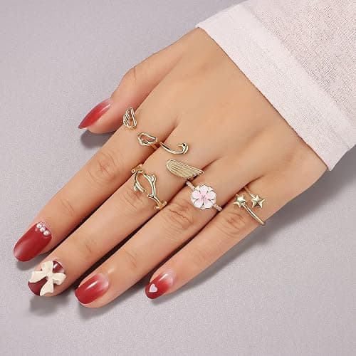 TAMHOO 20 Pcs Adjustable Rings Set for Women - Finger Rings Pack Stackable Rings for Teens- Cute Rings for Teen Girls -in Gold and Silver Tone thumbnail 2