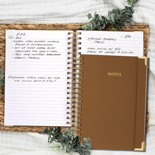 Aesthetic Thick Spiral Notebook Journal For Women in B5 Format - Stylish Linen Hardcover College Ruled Note Book w 300 Lined Pages - Cute Supplies For Bible Study & Staying Organized at Work or School thumbnail 2