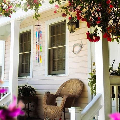 Beachcombers Colorful Glass Painted Sun Catcher Coastal Wind Chime Tropical Decor Ocean Decor Decoration Multi thumbnail 4