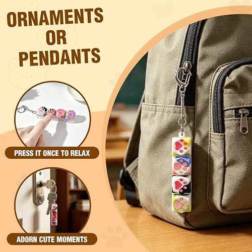 Cute Cat Keyboard Fidget Toy,Crisp Sound,Stress Relief Fidget Clicker Keychain,Creative Keycap Button, for Adults at Work, Travel, Home – Anxiety Relief & Focus Boost (Cat) thumbnail 6