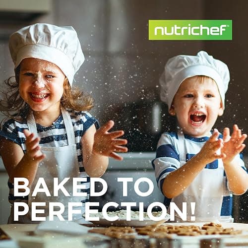 NutriChef 3-Piece Nonstick Kitchen Oven Baking Pans - Premium & Stylish Non-Stick Steel, Commercial Grade Restaurant Quality Metal Bakeware with Red Silicone Handles - Easy to Clean, NCSBS3S thumbnail 7
