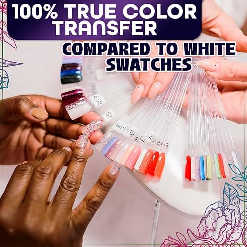 200 Pcs Nail Swatch Sticks - Clear Swatches for Gel Polish - Transparent Acrylic Practice Tips with Metal Rings, Suitable for Displaying Colors, Training Nail Forms for Beginners and Professionals thumbnail 8