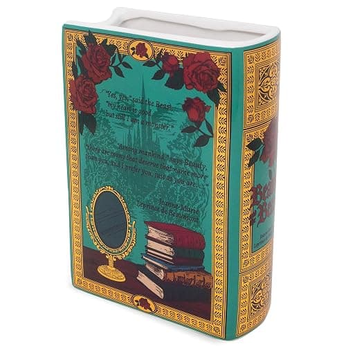 Steel Mill & Co Original Large Book-Shaped Decorative Vase, Ceramic Vases for Home Decor, Cute Bookshelf Decor, Unique Vase for Book Lovers, Beauty and the Beast thumbnail 4