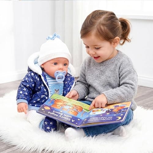 BiBi Doll 20" Baby Boy Doll - Large Lifelike Size, Soft Body, with Dummy & Sounds in Blue Coat Outfit, Toy for Boys & Girls Aged 18 Months+ thumbnail 6