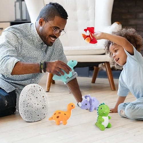 BenBen Dinosaur Stuffed Animals, 5 Small Dinosaur Plush Dolls and Egg Bag Toys Set, Dino Plushies, Cute Stuff for Kids Girls Boys, Baby Shower, Easter Basket Stuffers - Dinosaur thumbnail 2