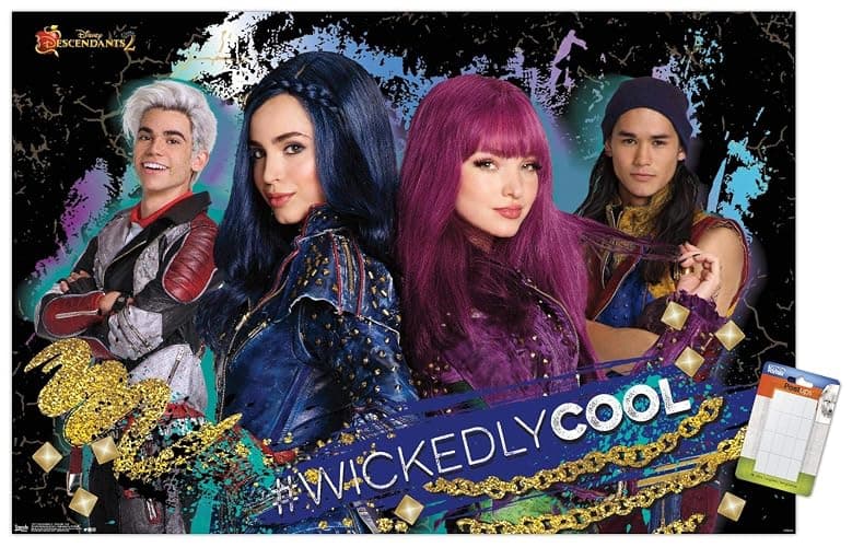 Trends International Disney Descendants 2 - Wickedly Cool Wall Poster, 22.375" x 34", Poster & Mount Bundle - Image 1