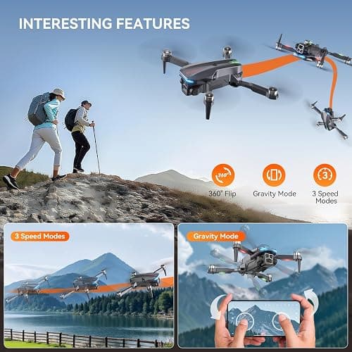 Skyvoyant Drone with Camera - Foldable Brushless Motor Drone for Adults/Kids, 1080P HD RC quadcopter. Waypoint Fly, Altitude Hold, One Key Take Off/Landing, Gesture Selfie, 3D Flip, Long Flight Time thumbnail 5