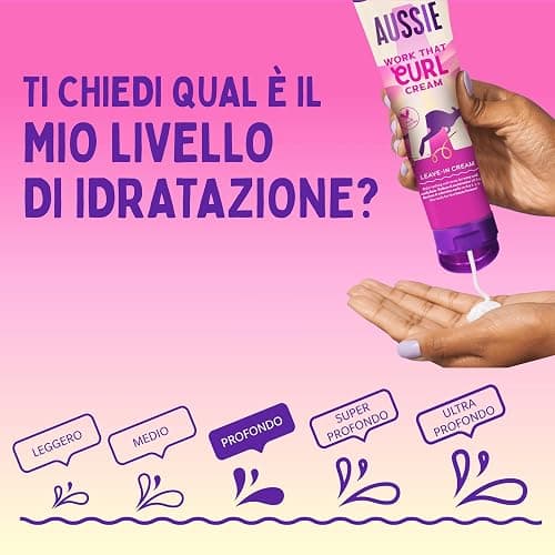 Aussie Work That Curl Crema Ricci 160ml, Crema Senza Risciacquo per Definire e Idratare Capelli Mossi e Ricci, Infusa con Olio di Cocco, Vegana e Cruelty-Free thumbnail 6