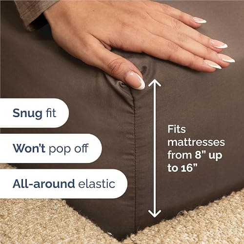 Full Size 4 Piece Sheet Set - Comfy Breathable & Cooling Bed Sheets Set - Hotel Luxury Bedding for Women, Men, Kids, Teens, Boys & Girls - Deep Pockets, Ultra-Soft and Wrinkle Free - Oeko-Tex - Brown thumbnail 3